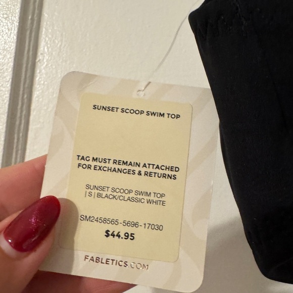 Fabletics Sunsent Scoop Black Swim top Size small - Picture 5 of 5